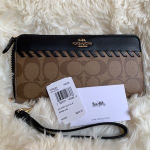 Accordion Zip Wallet In Signature Canvas Whipstitc